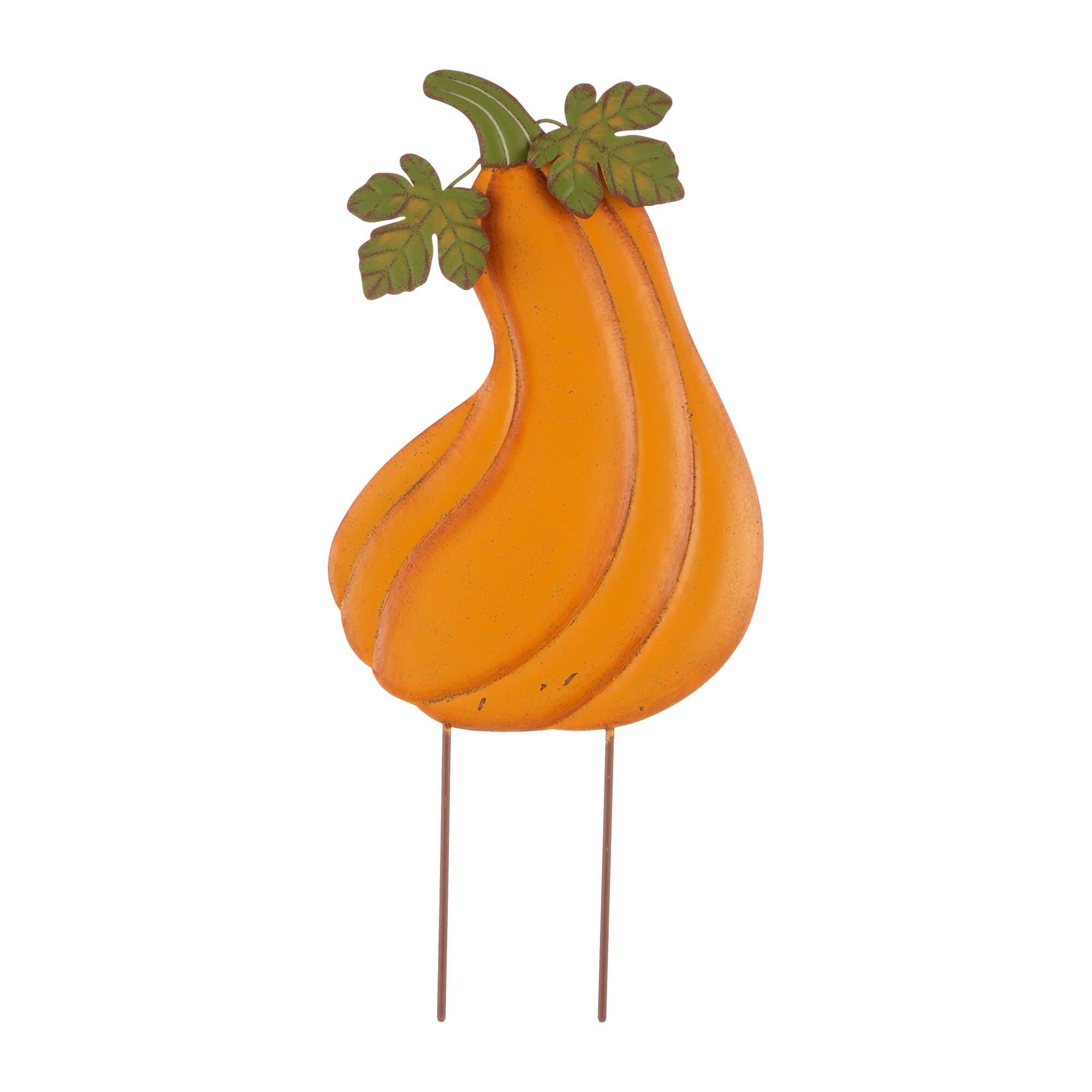 42" GlitzHome® 3-in-1 Metal Pumpkin Yard Stake